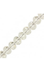 Faceted glass rondelle beads 4x3mm Cristal shine coating